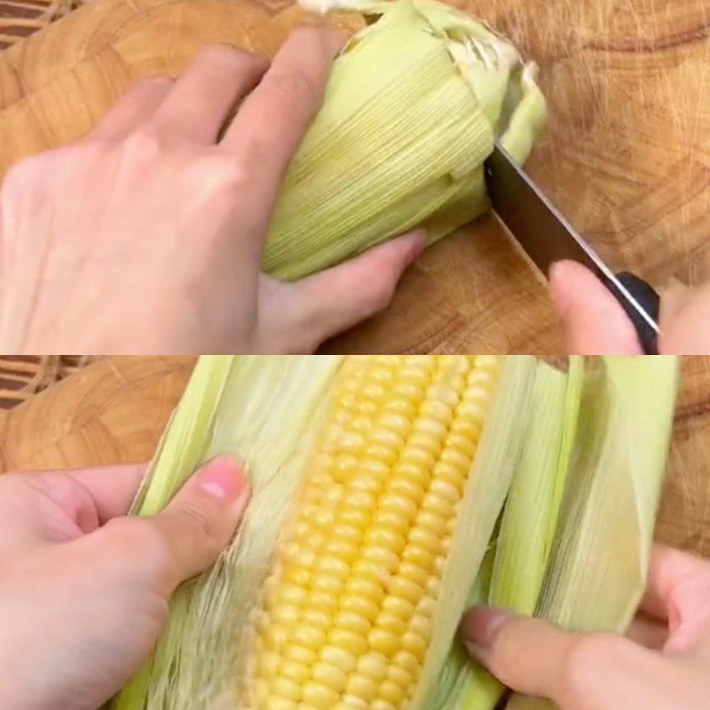 Step 1 Prepare the corn Steamed Corn and Coconut Noodle Cake (Recipe from the TikTok channel Cooking with TasteVN)