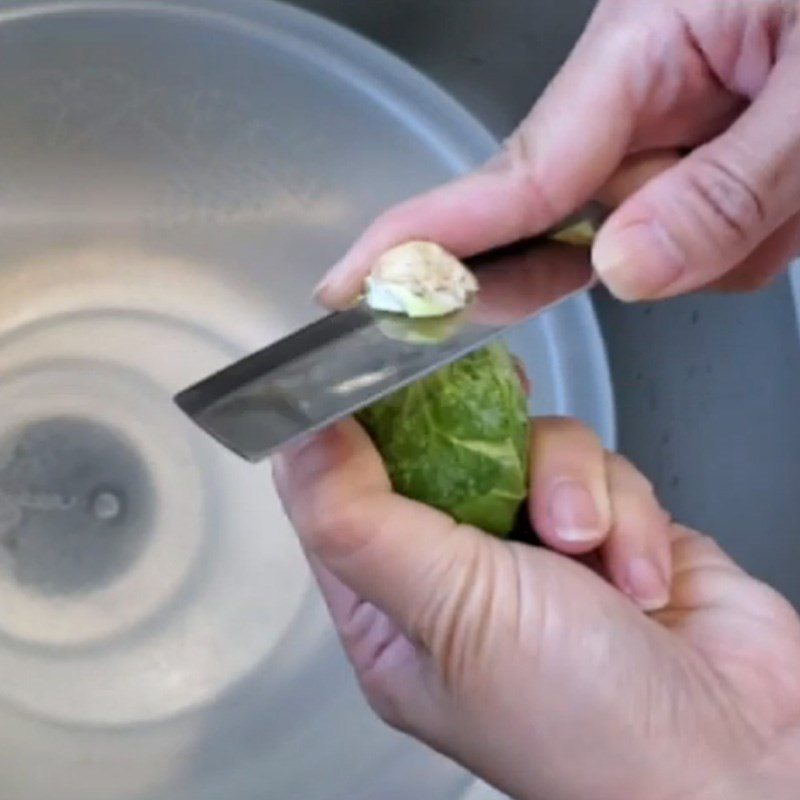 Step 1 Prepare the cabbage for Mini Cabbage Pickles