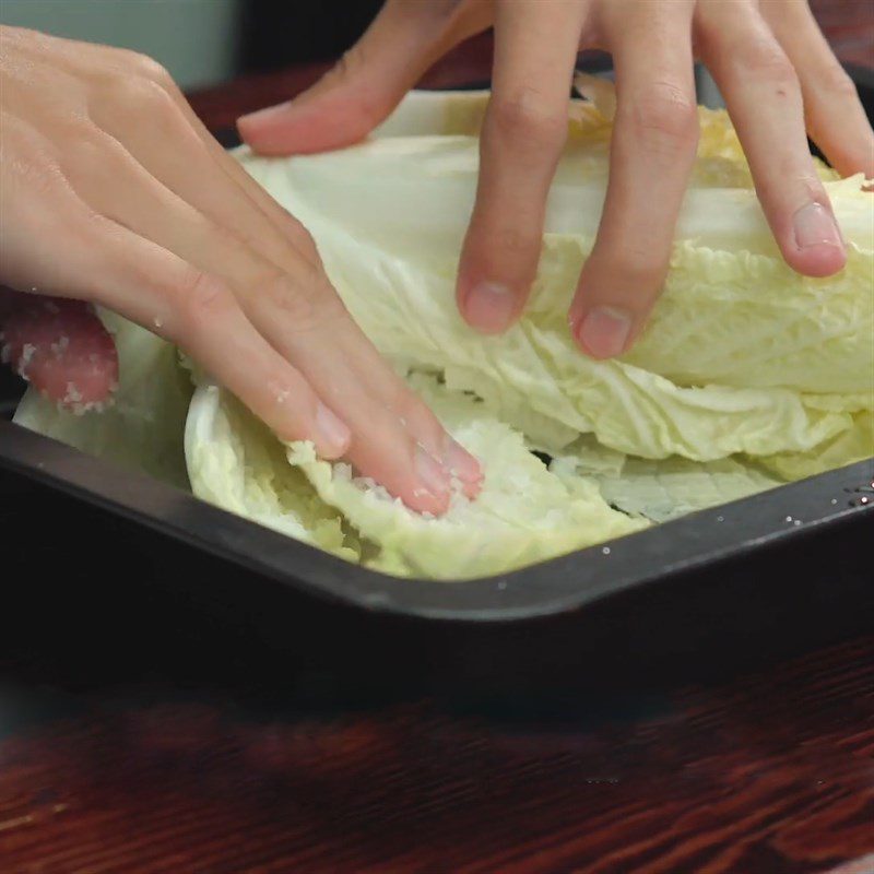 Step 1 Prepare Napa cabbage for Napa cabbage Kimchi