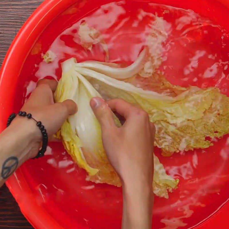 Step 1 Prepare Napa cabbage for Napa cabbage Kimchi