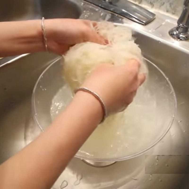 Step 1 Prepare pork skin for sour beef rolls from ground beef