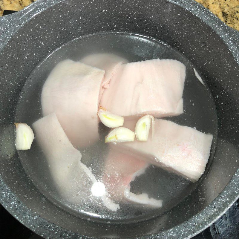 Step 2 Preparing pig skin and fat for pork liver pate with chicken liver