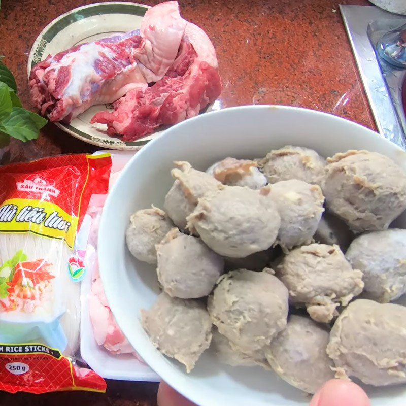 Step 1 Prepare the beef and other ingredients for Beef Ball Noodle Soup with Beef Brisket