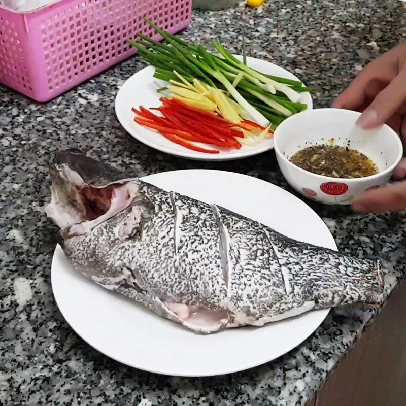 Step 2 Prepare fish Steamed grouper with soy sauce