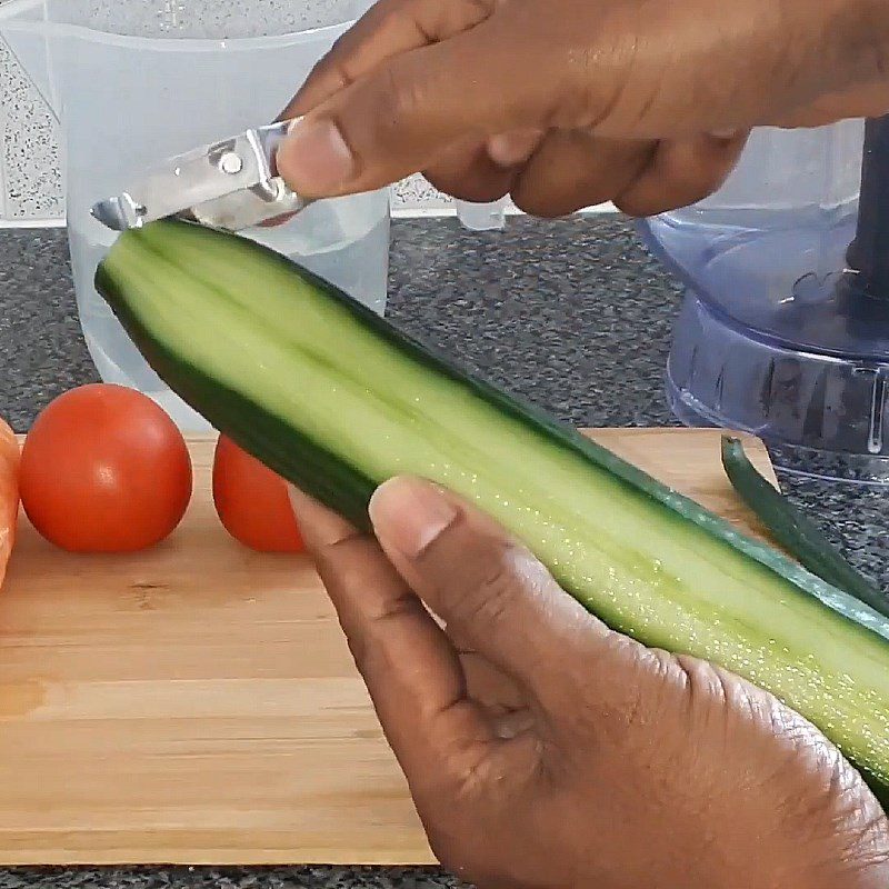 Step 1 Prepare tomatoes, carrots, and cucumbers for Tomato Carrot Cucumber Juice