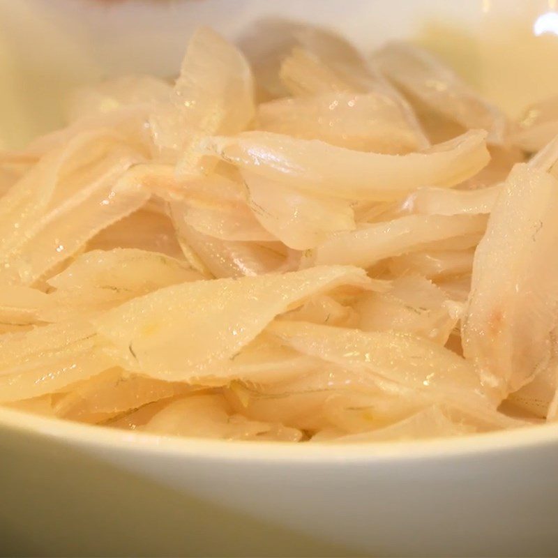 Step 1 Preparing fish for Fish Salad Phan Thiet