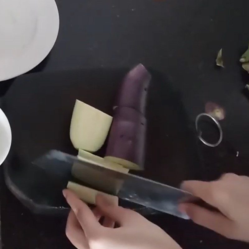 Step 1 Prepare the eggplant Salted Long Eggplant