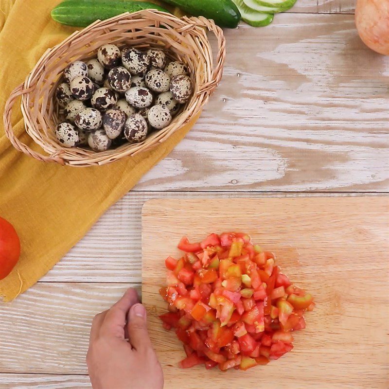 Step 1 Prepare the Vegetables for Quail Eggs in Tomato Sauce