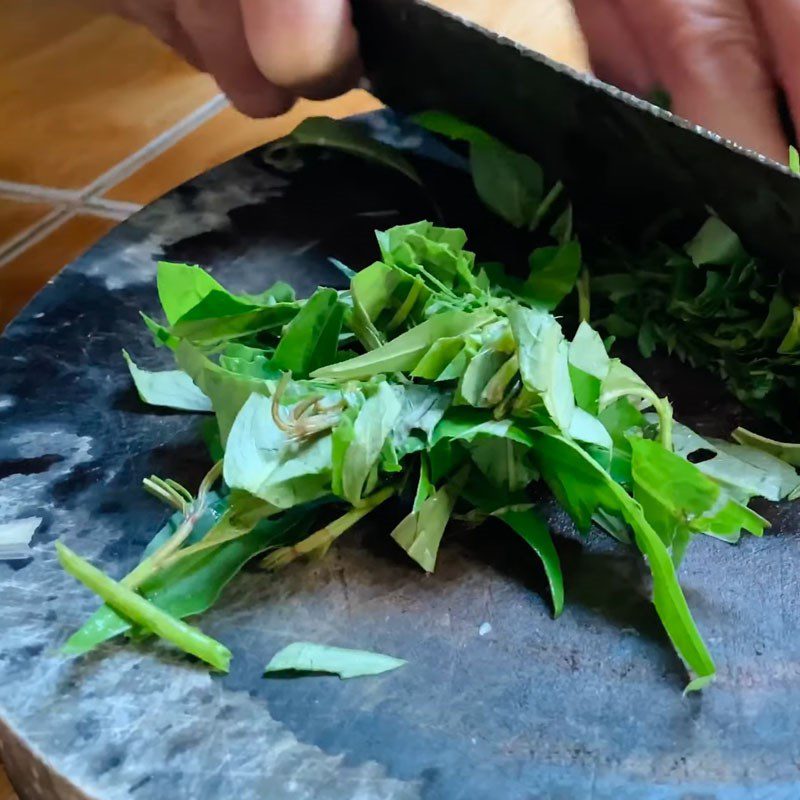 Step 2 Prepare the ingredients Duck eggs with pumpkin and Vietnamese coriander