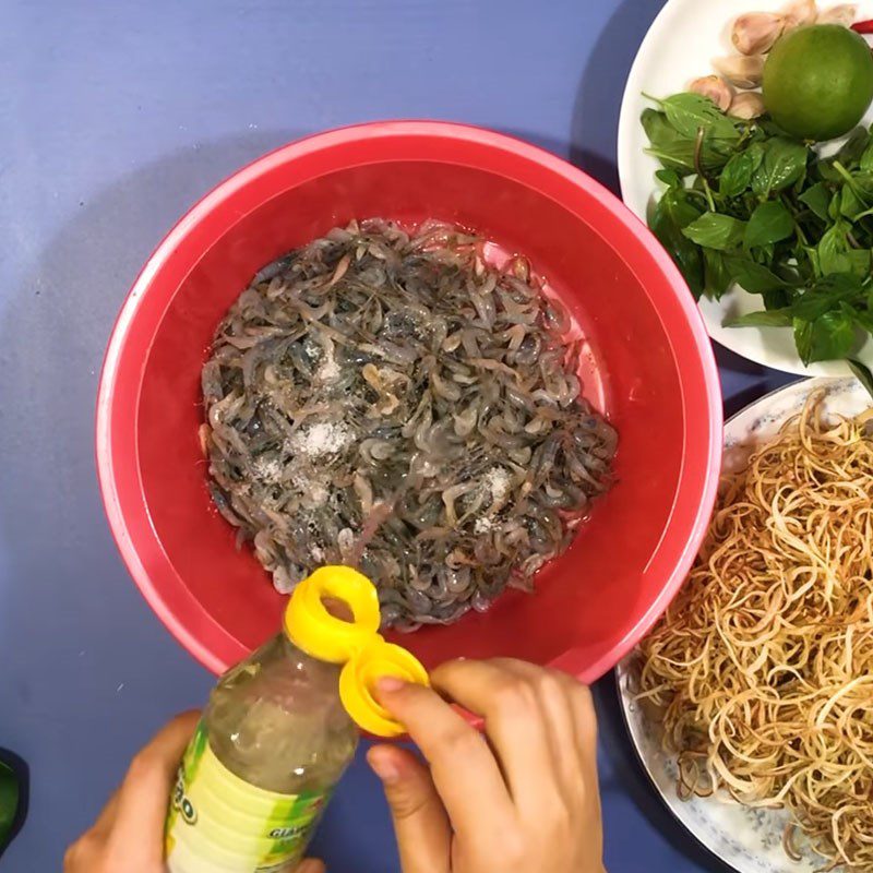 Step 1 Prepare the ingredients for Banana Flower Salad with Shrimp