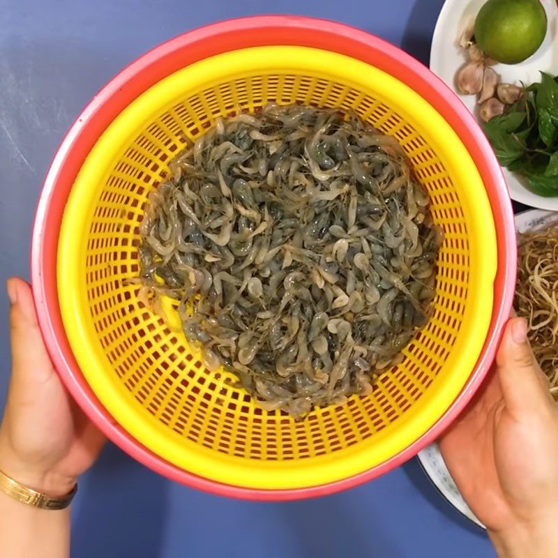 Step 1 Prepare the ingredients for Banana Flower Salad with Shrimp