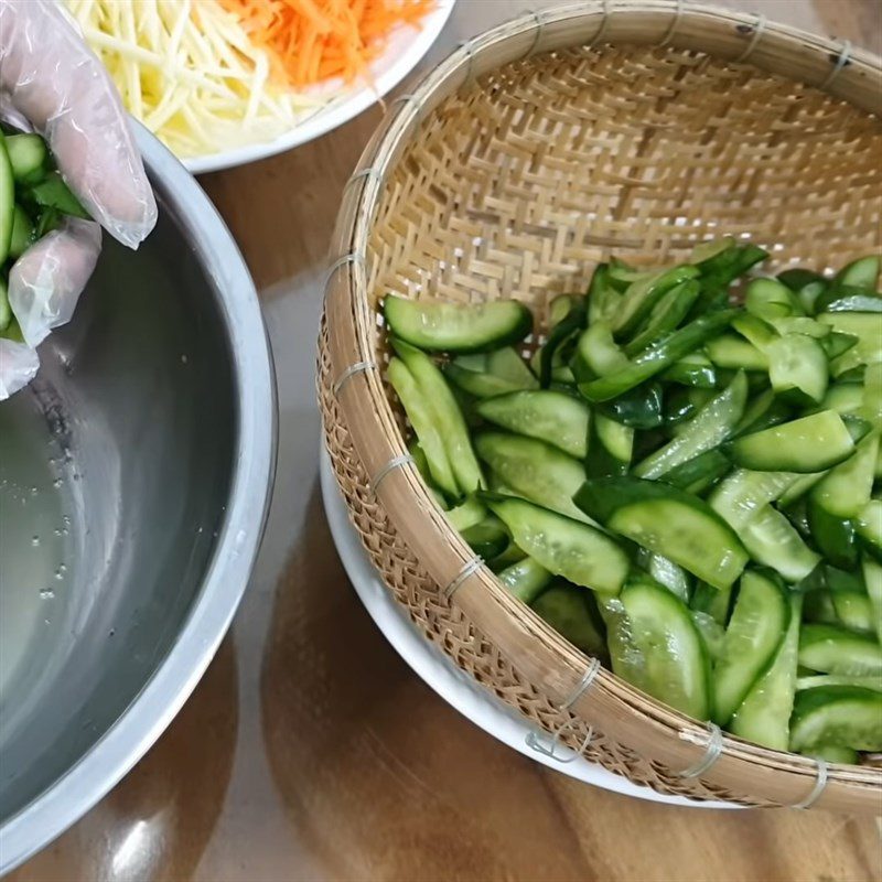 Step 1 Prepare the ingredients for Green Mango and Cucumber Salad