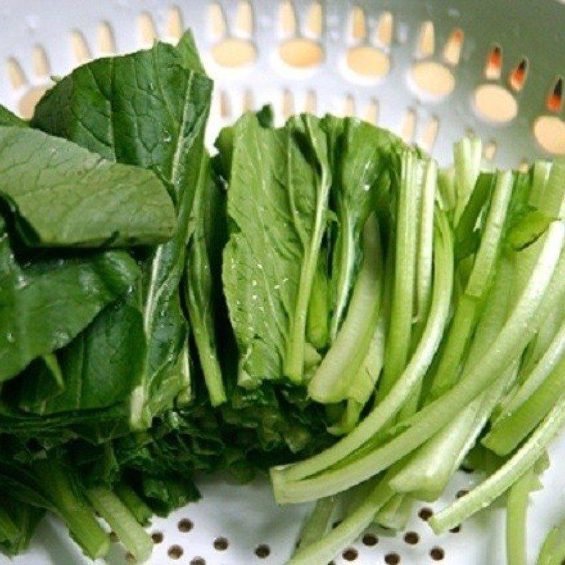 Step 2 Prepare the vegetables Canh trai rau cải