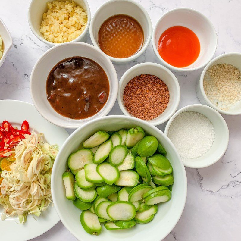 Step 1 Prepare the ingredients for Pickled Green Mango with Pig Ear