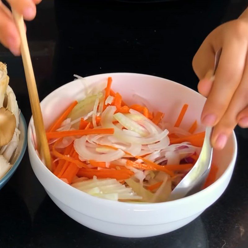 Step 2 Prepare the other ingredients Chicken salad with rice paddy herb