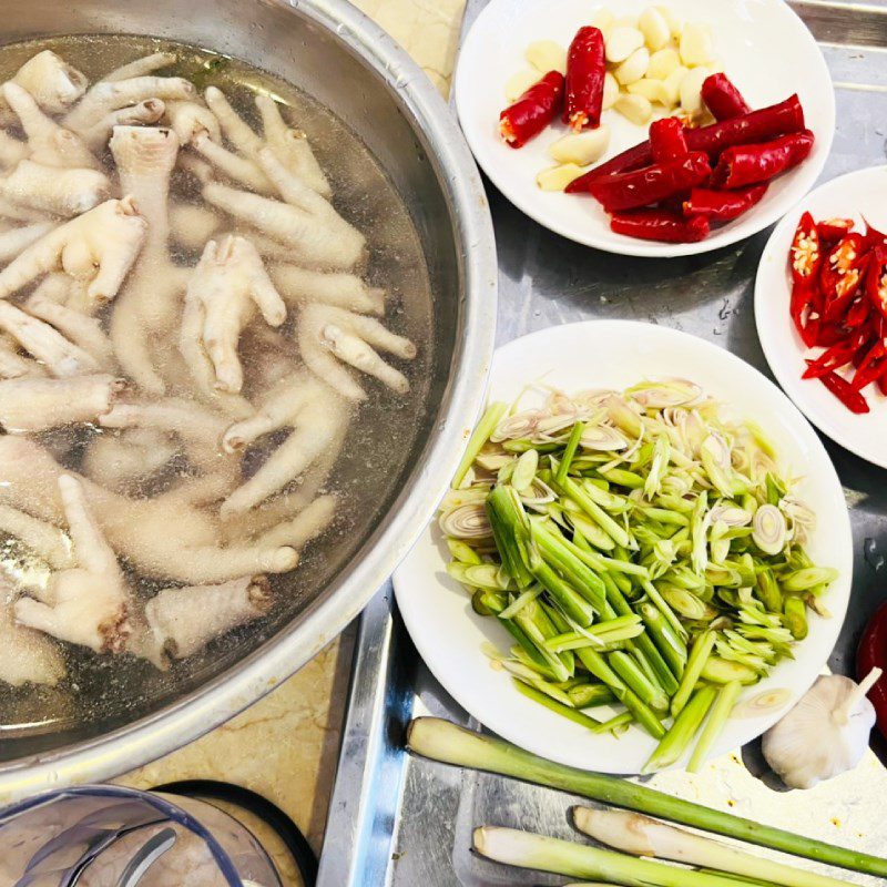 Step 1 Prepare the chicken feet Marinated Chicken Feet with Lemongrass and Calamondin