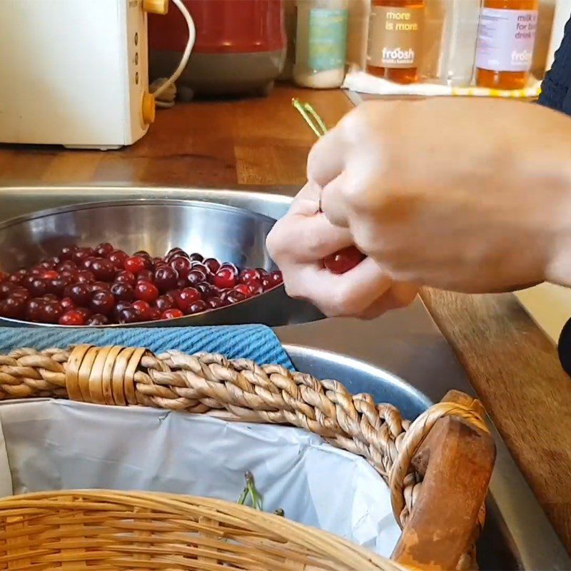 Step 1 Prepare the Cherries Rimmed Cherry Juice