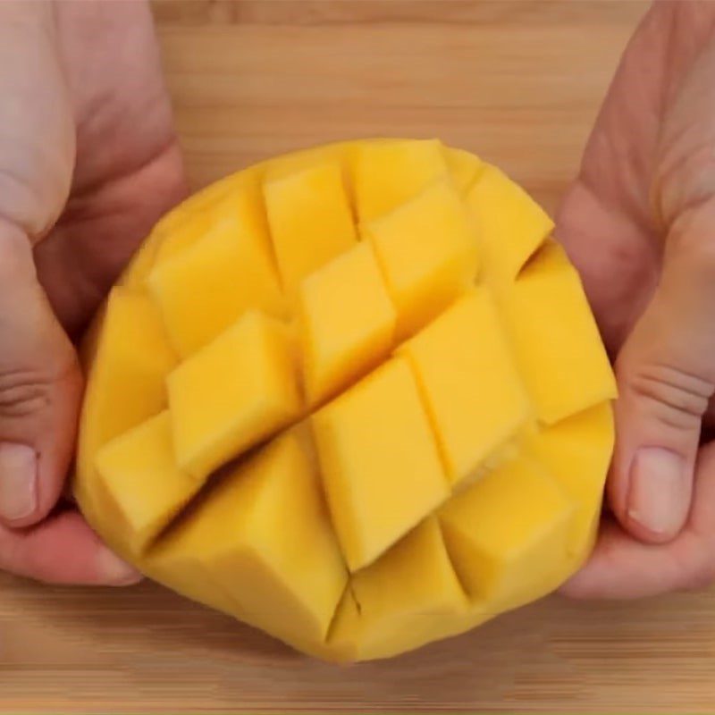 Step 1 Prepare mango for Mango Lassi