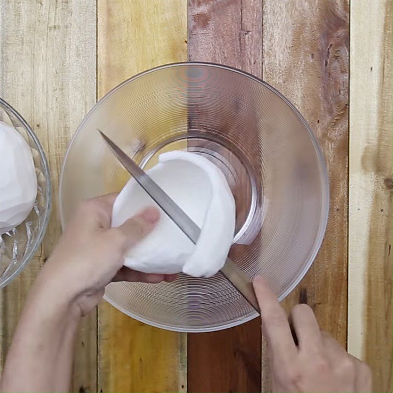 Step 1 Prepare coconut meat for coconut milk candy