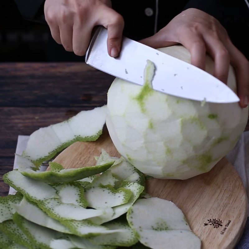 Step 2 Prepare grapefruit peel An Giang grapefruit dessert