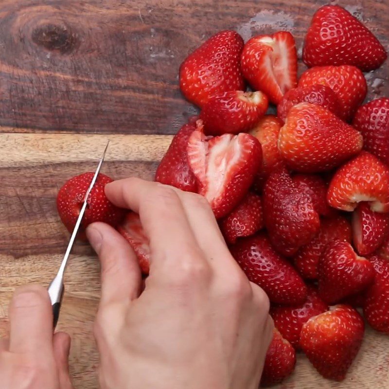 Step 1 Prepare the strawberries Strawberry Sorbet