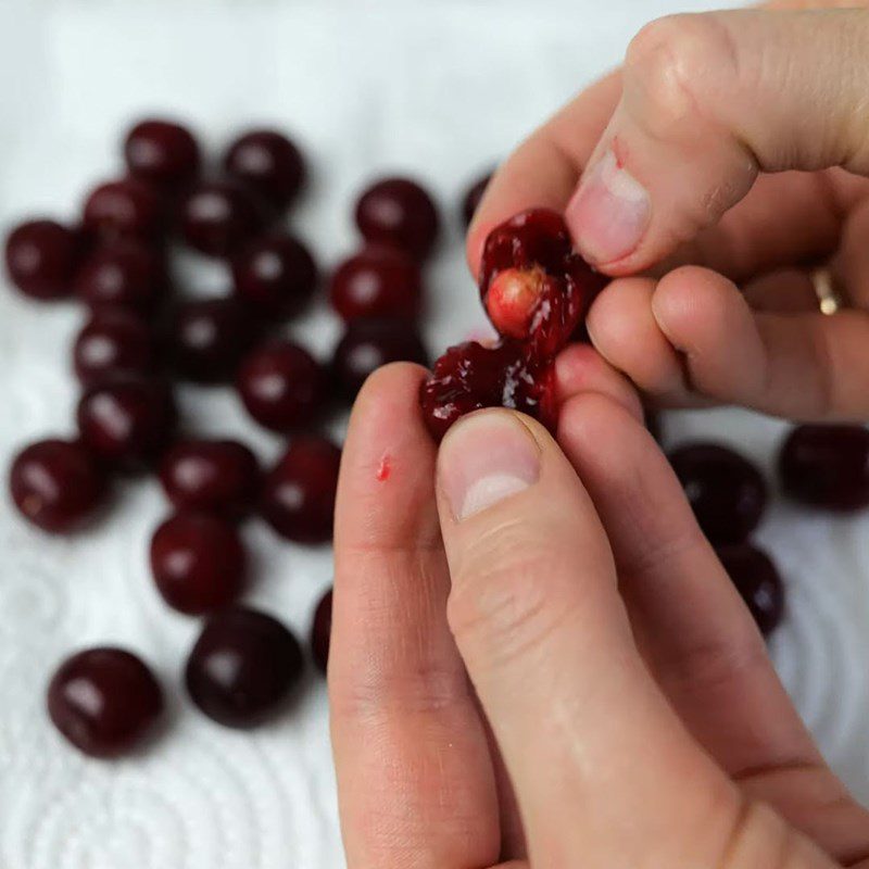 Step 1 Prepare and blend the cherries Cherry Ice Cream