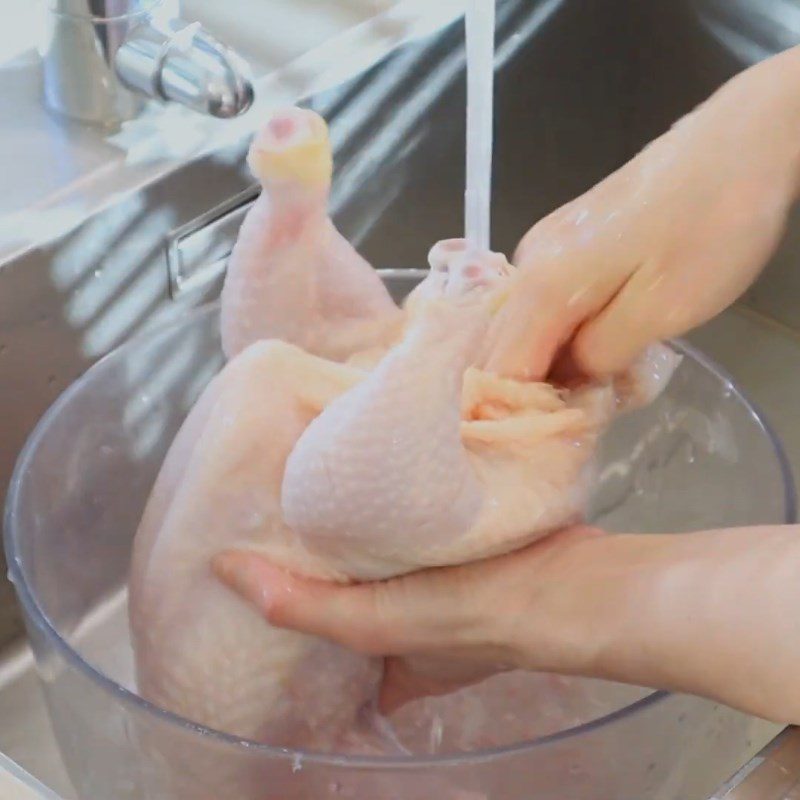 Step 1 Prepare chicken Phan Rang chicken rice