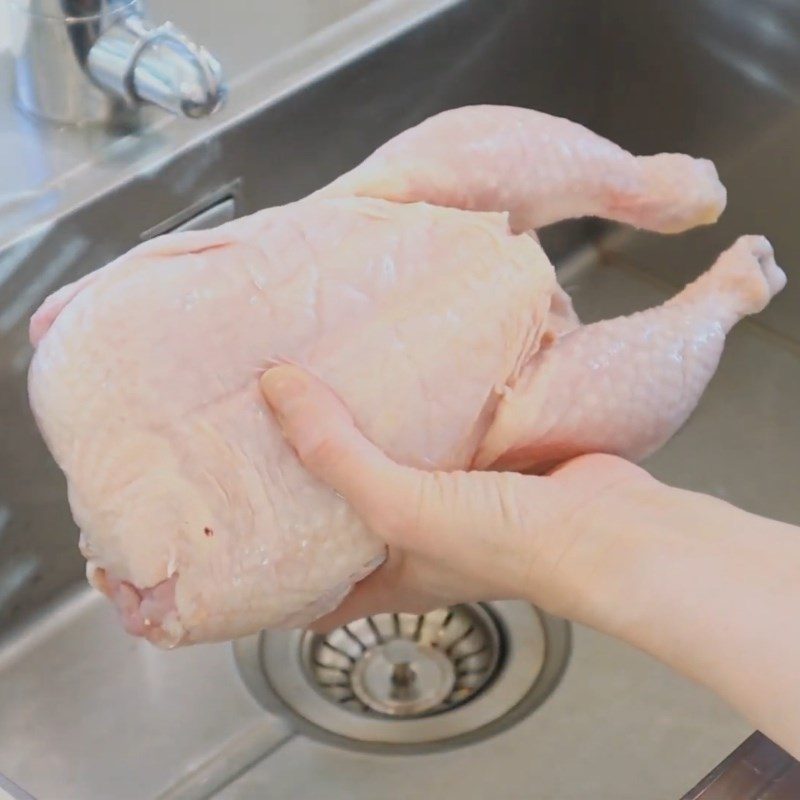 Step 1 Prepare chicken Phan Rang chicken rice