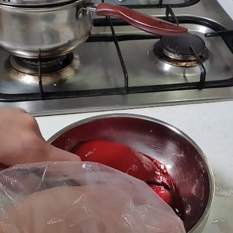 Step 1 Prepare pork blood for Pork Blood Soup with Chives