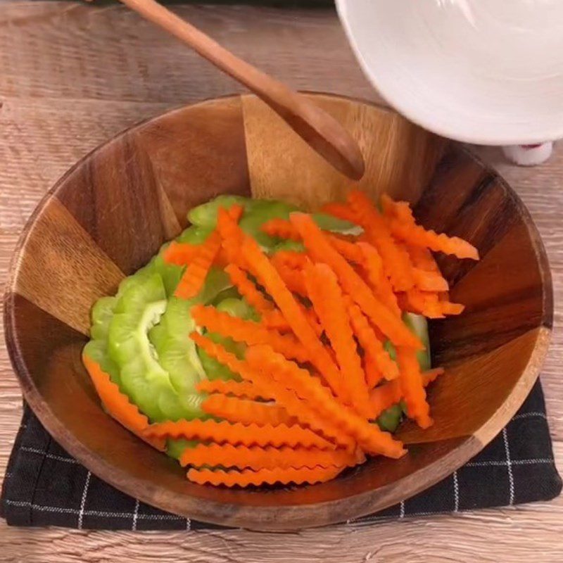 Step 1 Prepare bitter melon and carrot Bitter Melon Salad with Chicken Mushroom