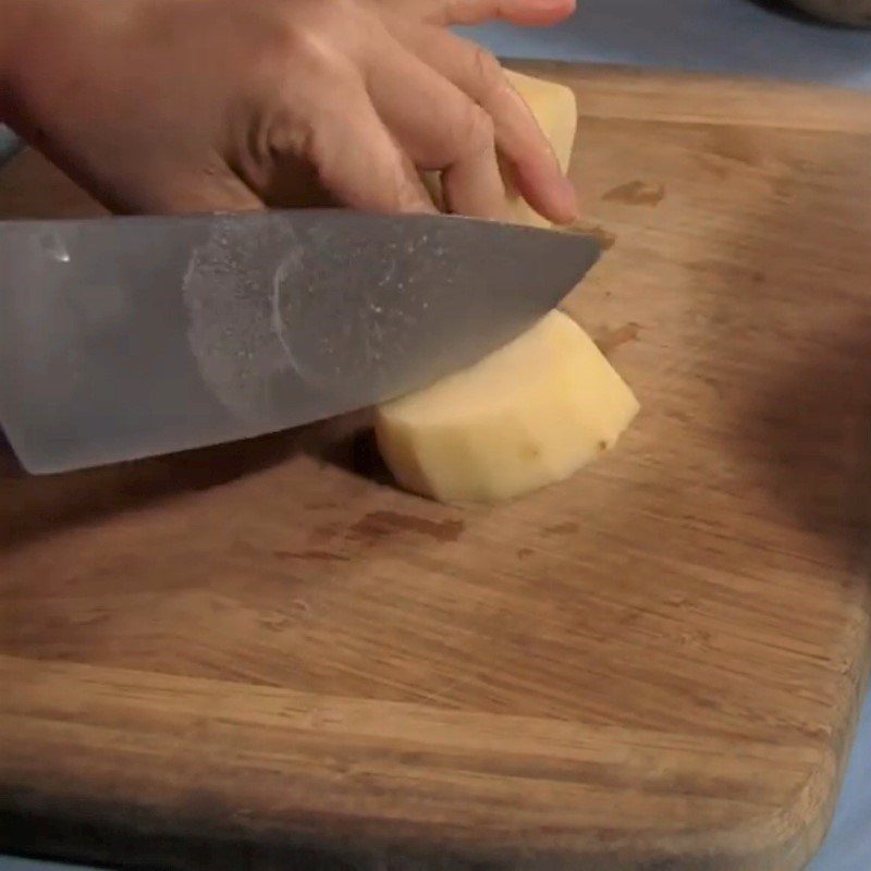 Step 2 Prepare potatoes and asparagus for pork steak with mashed potatoes