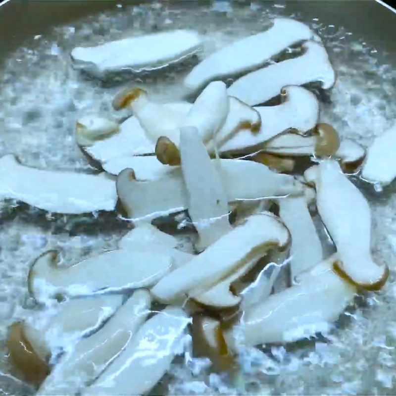 Step 1 Preparing mushrooms for Soft Tofu with Enoki Mushroom and Chicken Thigh Mushroom Sauce