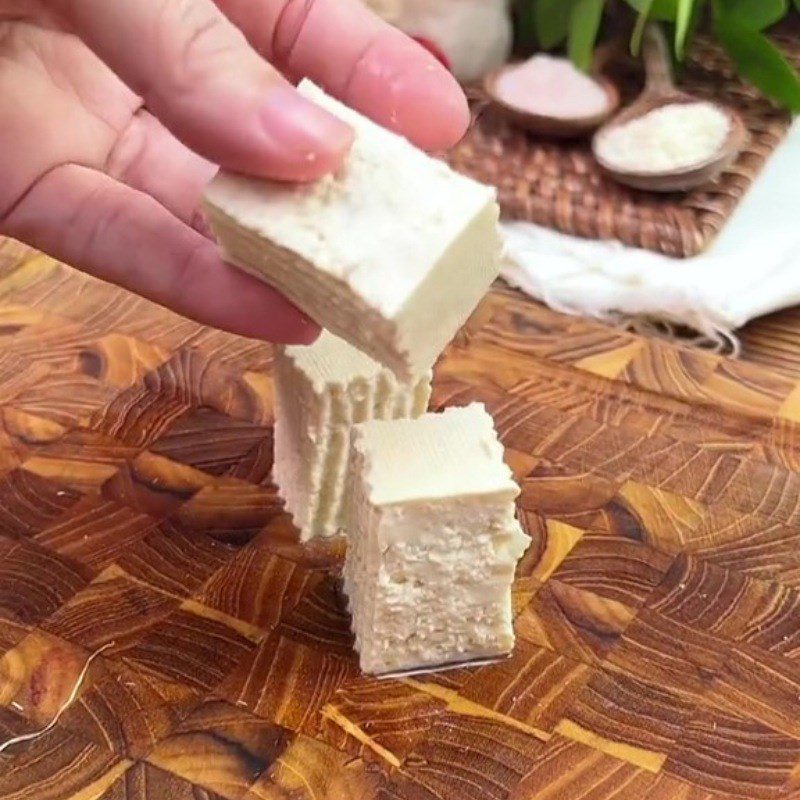 Step 1 Prepare the tofu Vegetarian Sichuan Tofu (Recipe shared from Tiktok Vegetarian Kitchen XANH)