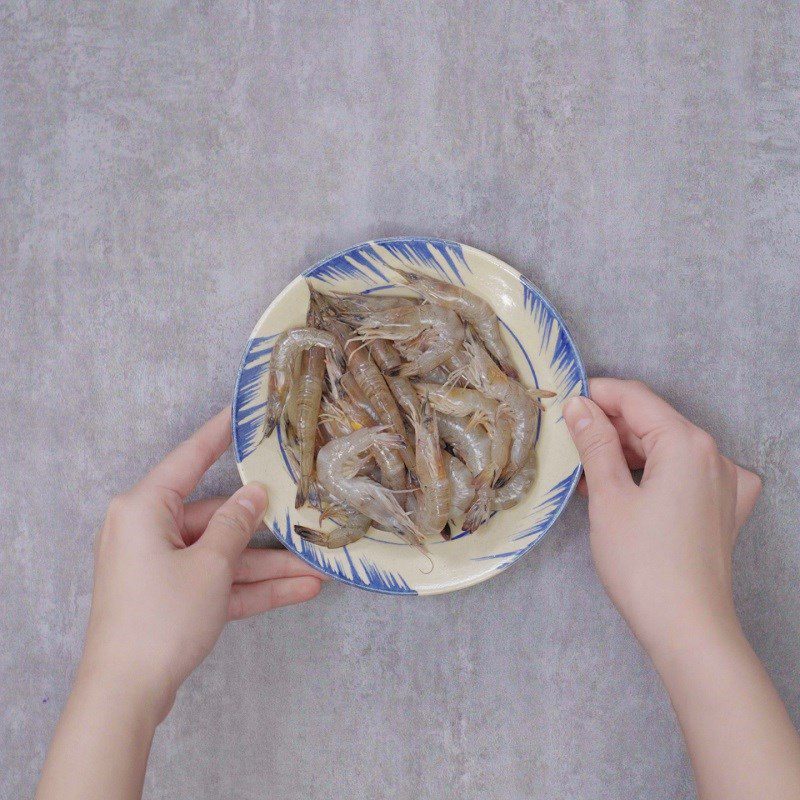 Step 1 Prepare ingredients for Steamed Rice Cakes with Shrimp and Pork filling