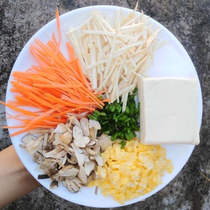 Step 1 Prepare ingredients for Vegetarian Spring Rolls