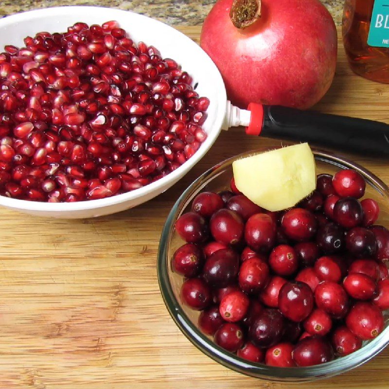 Step 1 Prepare Ingredients Cranberry and Pomegranate Juice