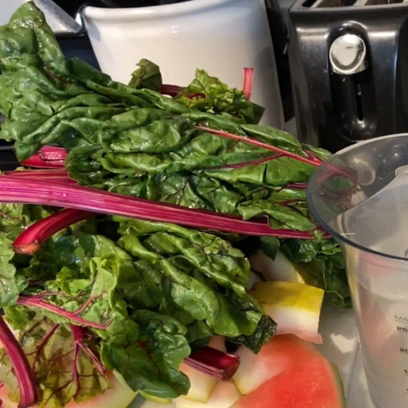 Step 1 Prepare the ingredients for Rainbow Chard, Apple, and Cucumber Juice