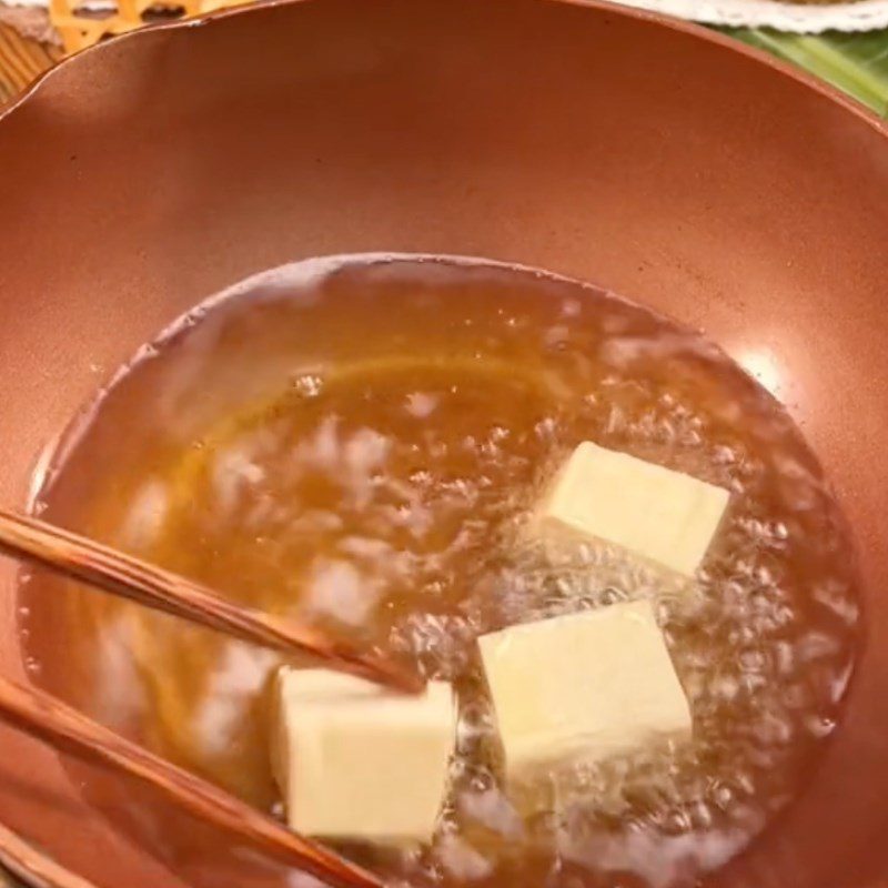 Step 1 Prepare ingredients for Braised Tofu with Soy Sauce (Recipe from the Tiktok channel Vegan Kitchen XANH)