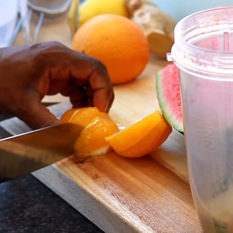 Step 1 Prepare the ingredients for Watermelon Orange Ginger Lemon Juice