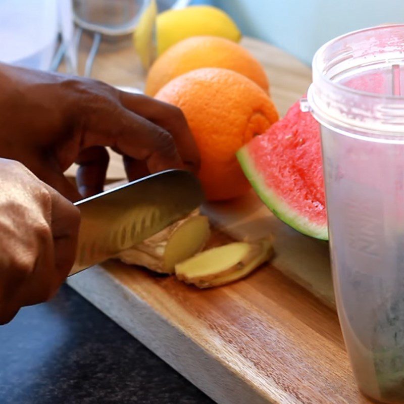 Step 1 Prepare the ingredients for Watermelon Orange Ginger Lemon Juice