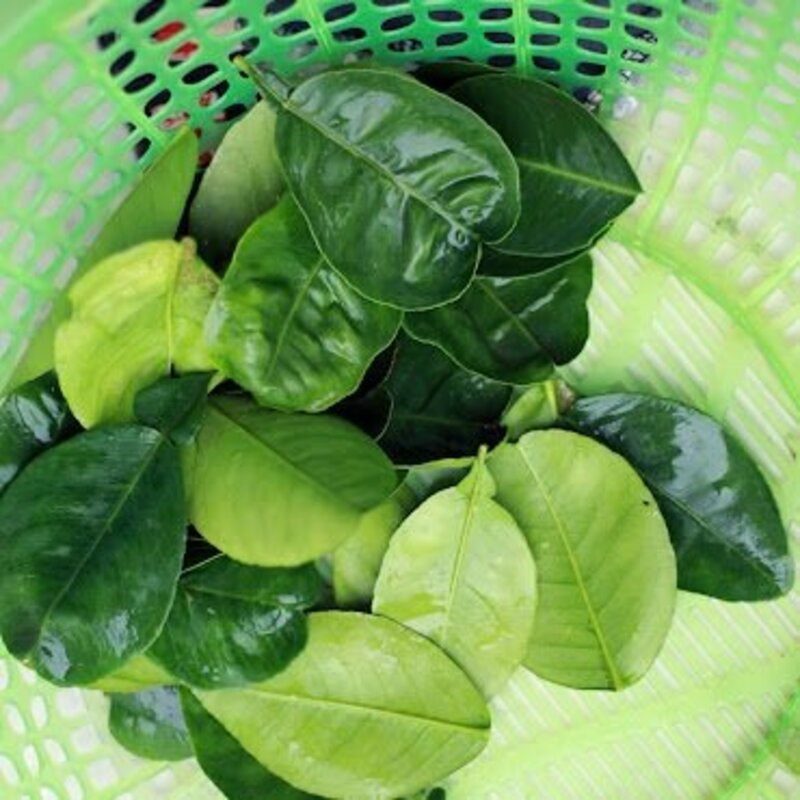 Step 1 Preparing ingredients for grapefruit leaf rolls