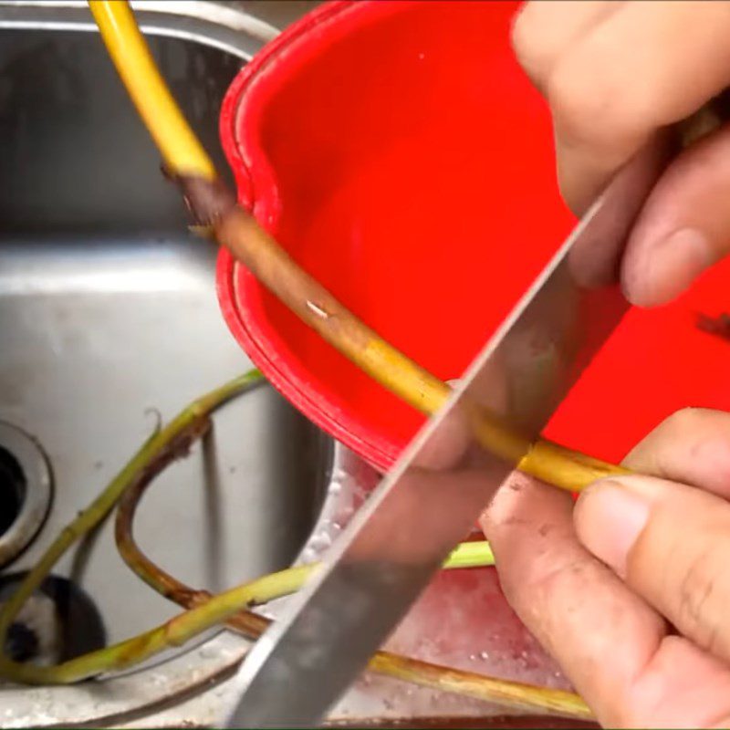 Step 1 Prepare the ingredients for garlic stir-fried water lily stems