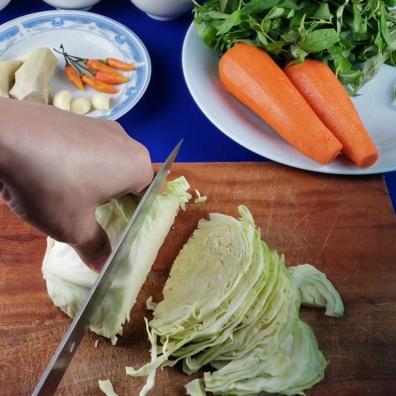 Step 1 Prepare the vegetables for Pickled Cabbage