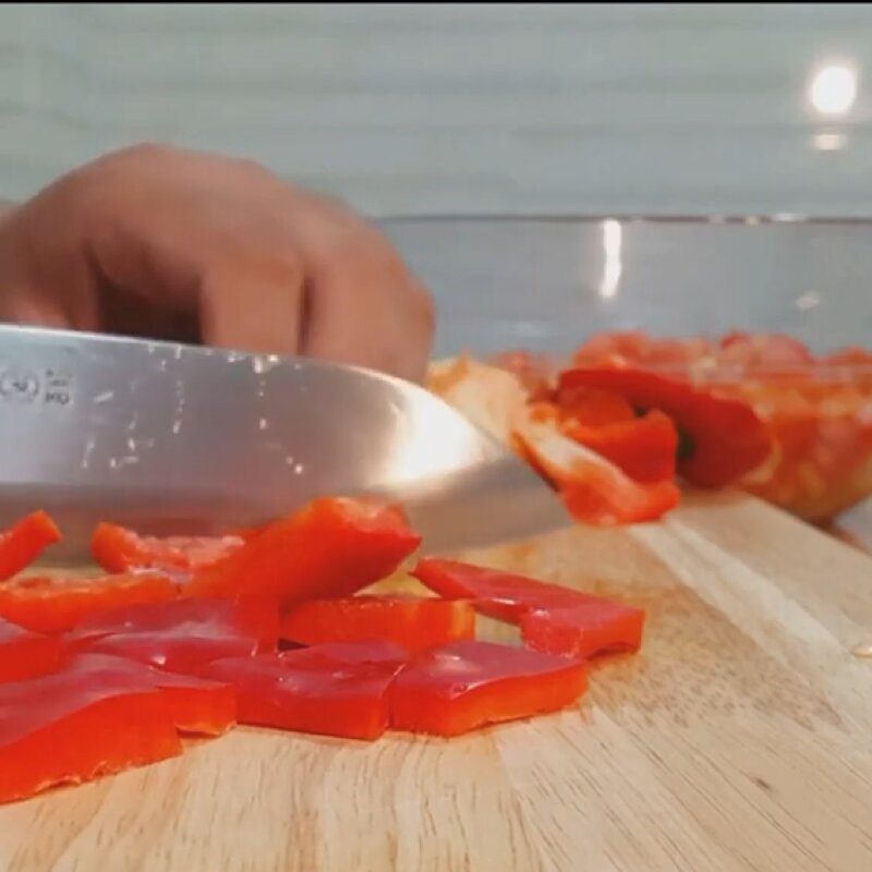 Step 1 Prepare the vegetables for Sweet and Sour Chicken Breast Stir-fry