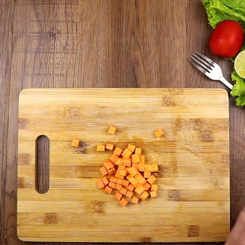 Step 1 Prepare the vegetables for Tofu Vegetable Salad