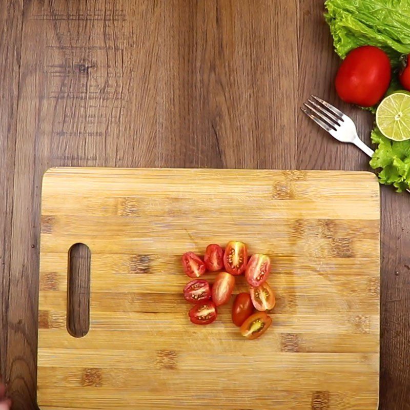 Step 1 Prepare the vegetables for Tofu Vegetable Salad