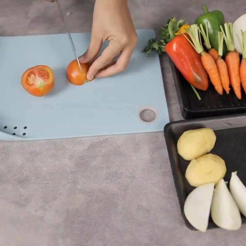 Step 2 Prepare vegetables for beef steak with an air fryer