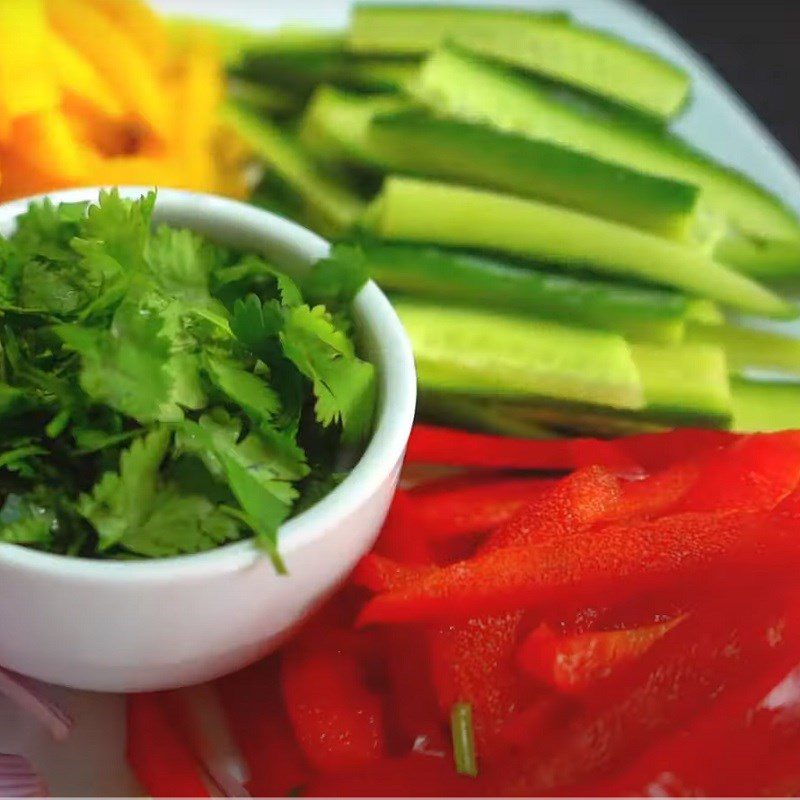 Step 1 Prepare the vegetables for Mango Cucumber Salad