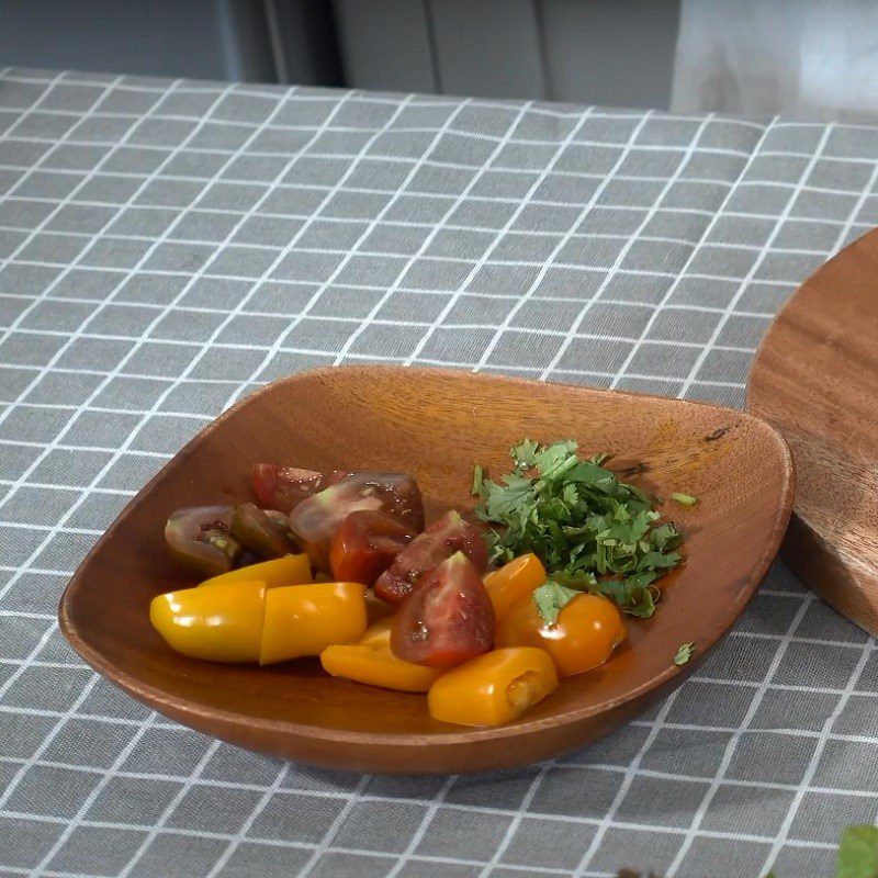 Step 1 Prepare the vegetables for Passion Fruit Mango Salad