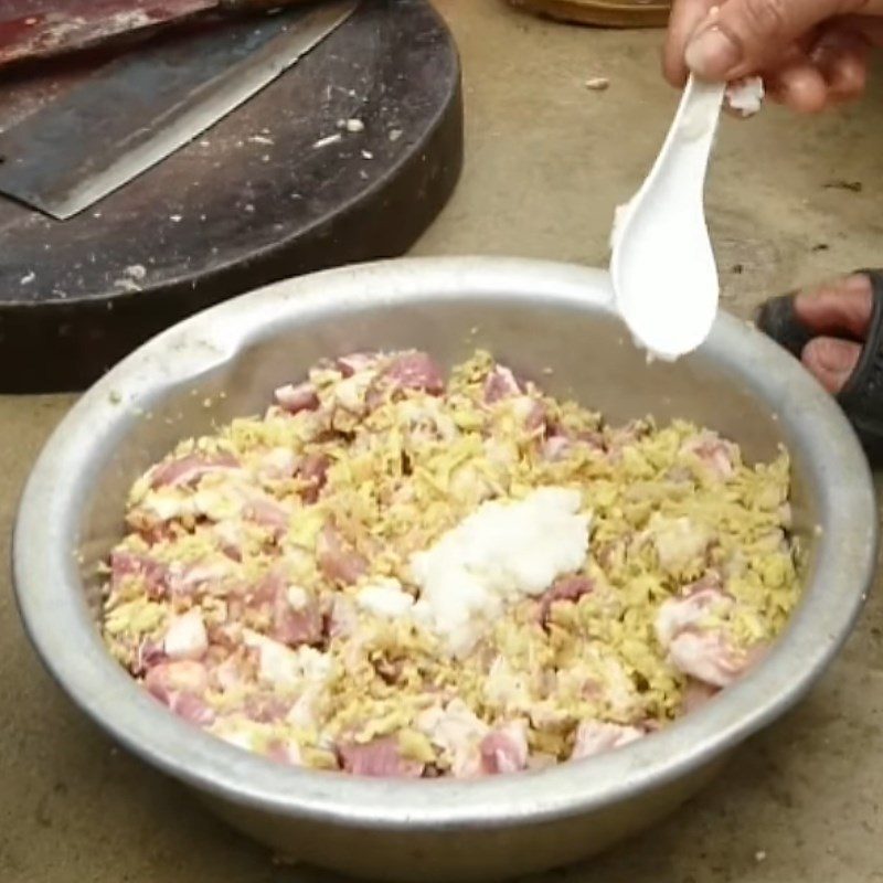 Step 2 Prepare the ginger and marinate the pork Grilled Pork with Ginger and Fermented Rice